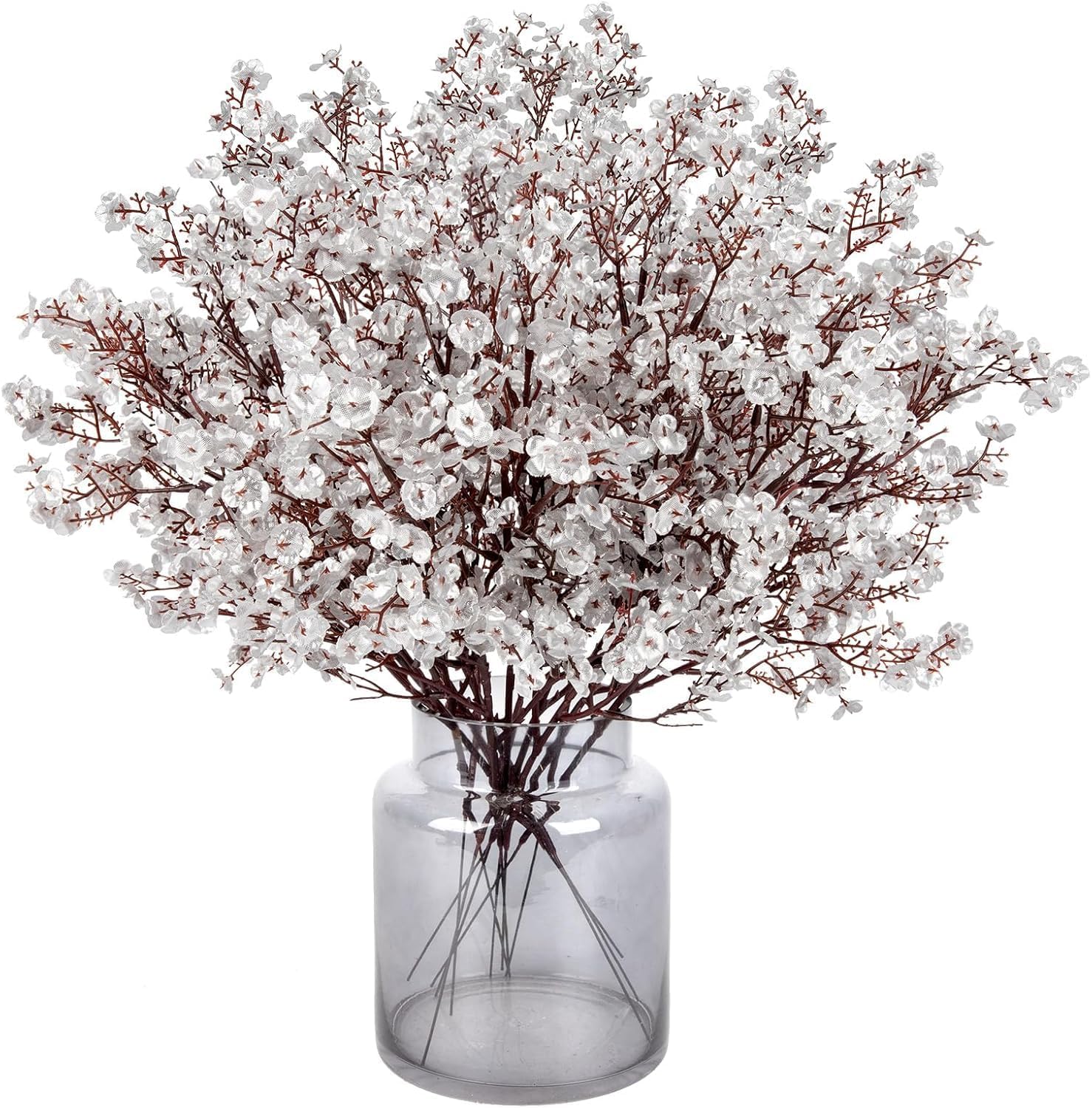 N&T NIETING Gypsophila Artificial Flowers, 12Pcs Baby Breath Artificial Flowers Real Touch Fake Flower for DIY Wedding Bouquet Party Table Centerpieces Flower Arrangements and Home Decor(Silver)
