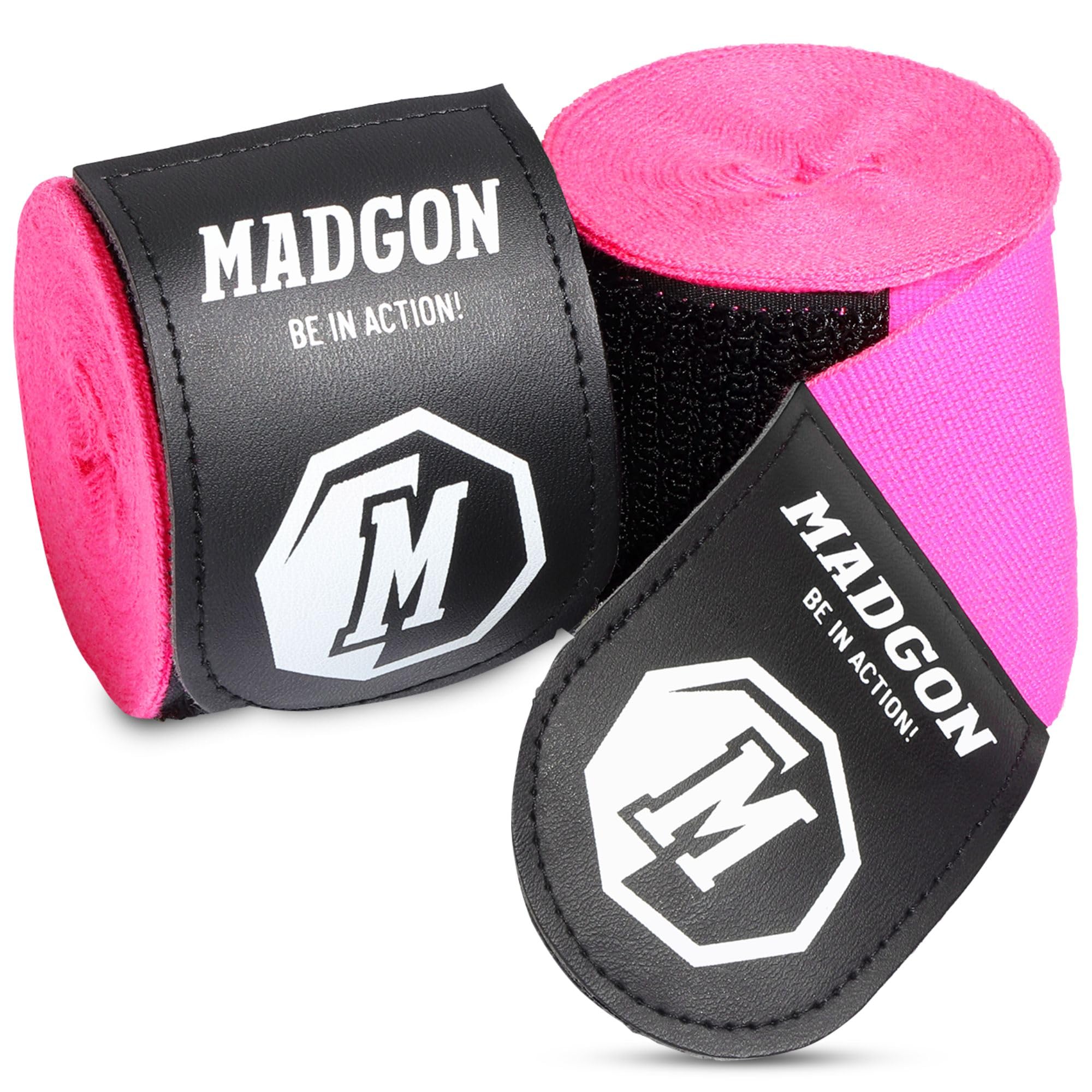 MADGON Boxing Wraps with high-grade Hook and Loop Strap and Thumb Loop - 3m / 3,8m / 4,5m - Durable Hand Wraps for MMA, Boxing, Kickboxing, Sparring - Wrist Wraps - Excellent Sweat Absorption