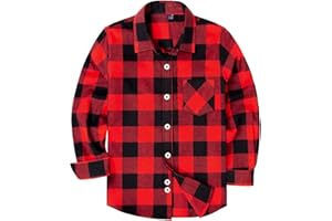 siliteelon Toddler Baby Boys Plaid Flannel Shirt Long Sleeve Button Down Shirts