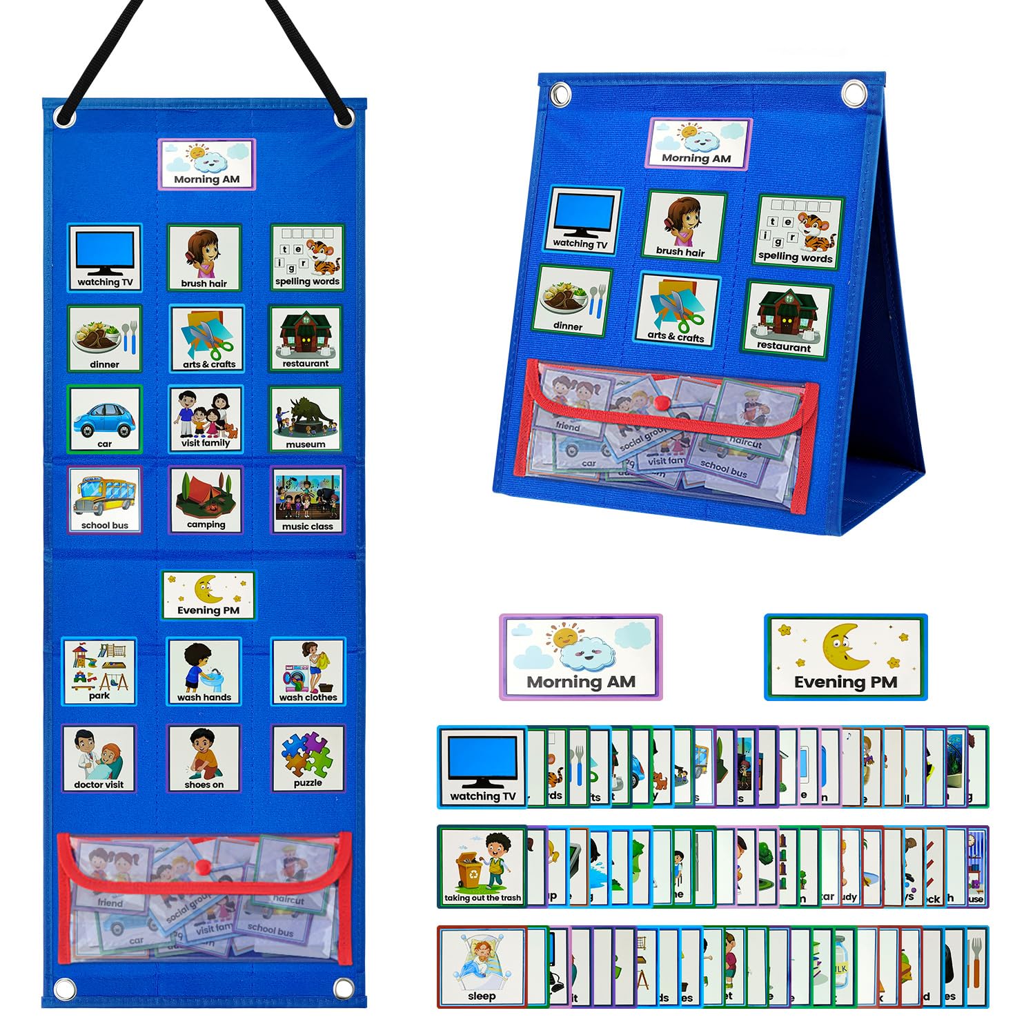 Large Visual Schedule for Toddlers Autism Chore, Daily Morning Bedtime ...