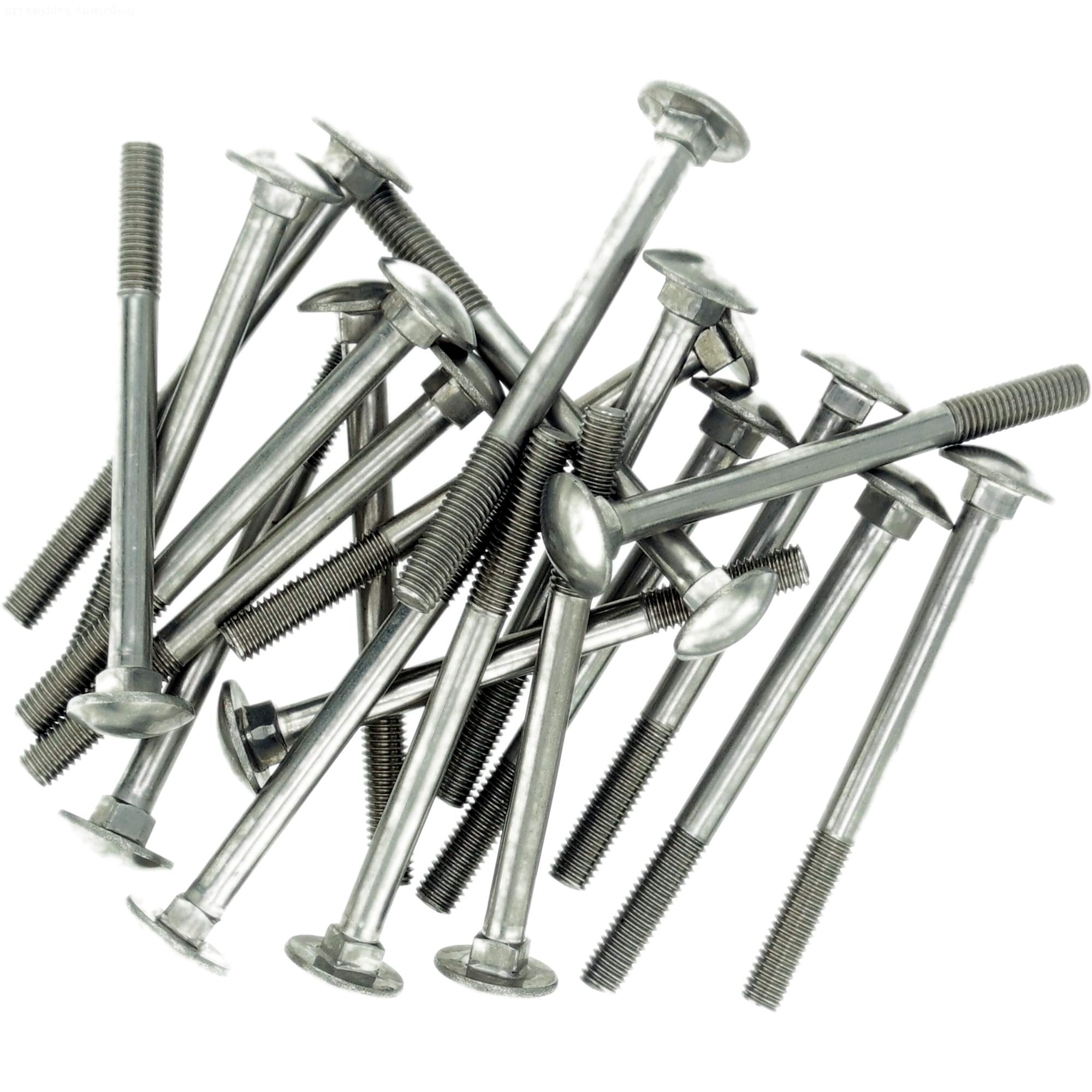 M6 (6mm x 45mm) Cup Square Carriage Bolt (Partially Threaded) - Stainless Steel (A2) (Pack of 10)