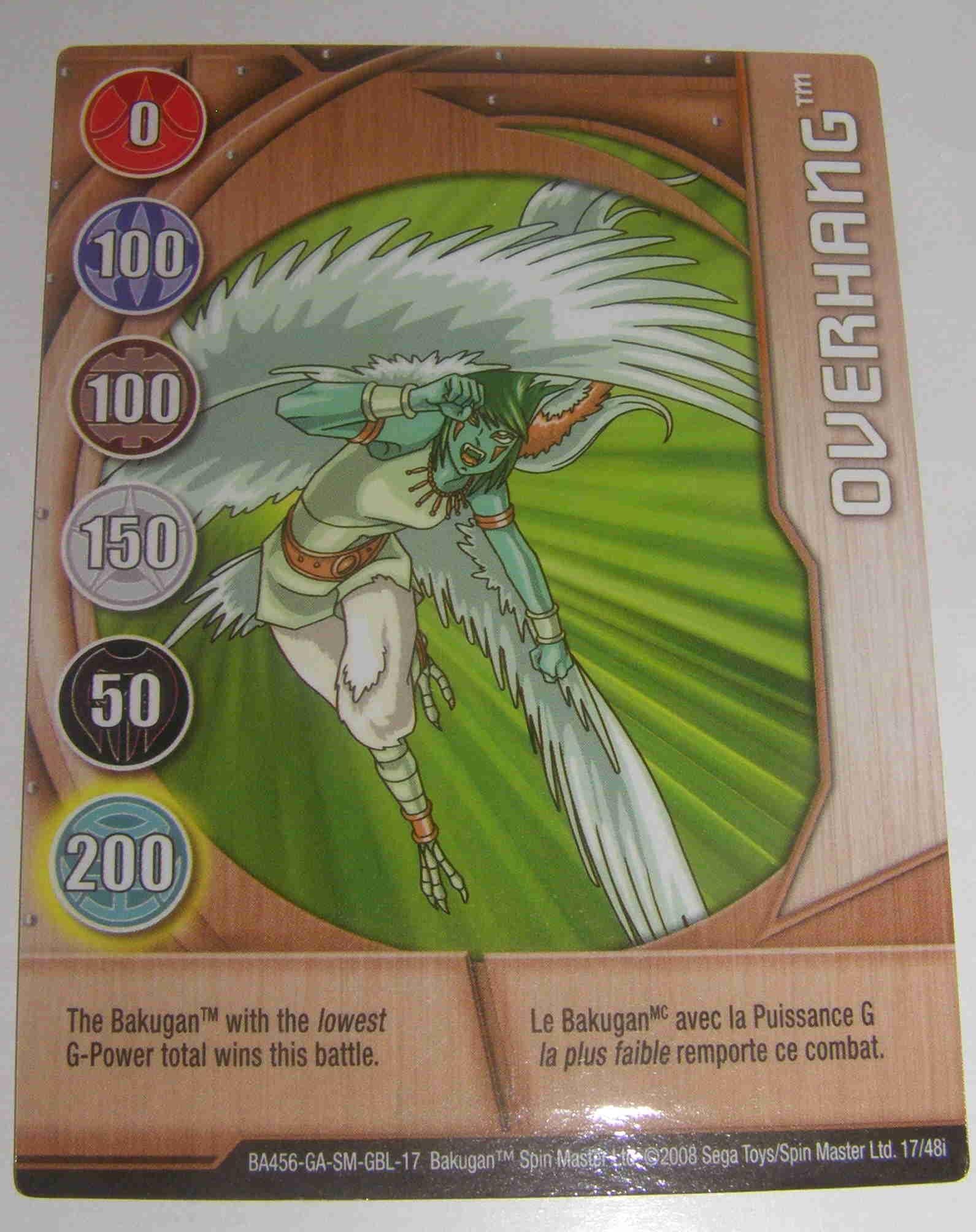 Bakugan Season 2 VESTROIA New Loose Open Metal Card Overhang 17/48i