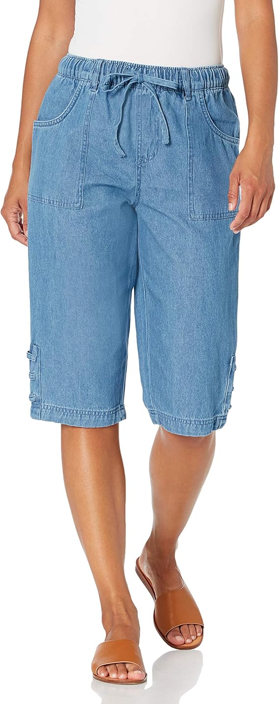 Erika Women's Dylan Pull on Laced Hem Skimmer Short