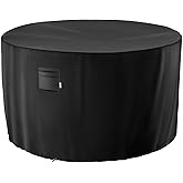 iBirdie Round Patio Furniture Cover 48 x 34 inch, Outdoor Waterproof and Weatherproof for Garden Table and Chairs, Heavy Duty 600D, fit 48, 47, 46 Diameter