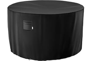 iBirdie Round Patio Furniture Cover 48 x 34 inch, Outdoor Waterproof and Weatherproof for Garden Table and Chairs, Heavy Duty 600D, fit 48, 47, 46 Diameter