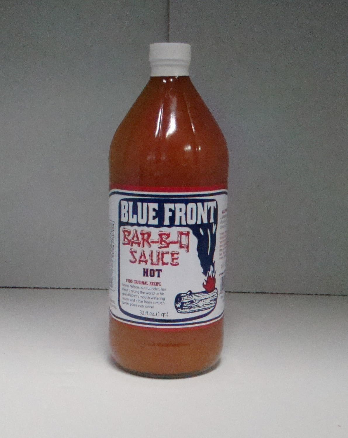 Blue Front Bar-B-Q Salsa (Hot) 32 oz, botella de vidrio ...