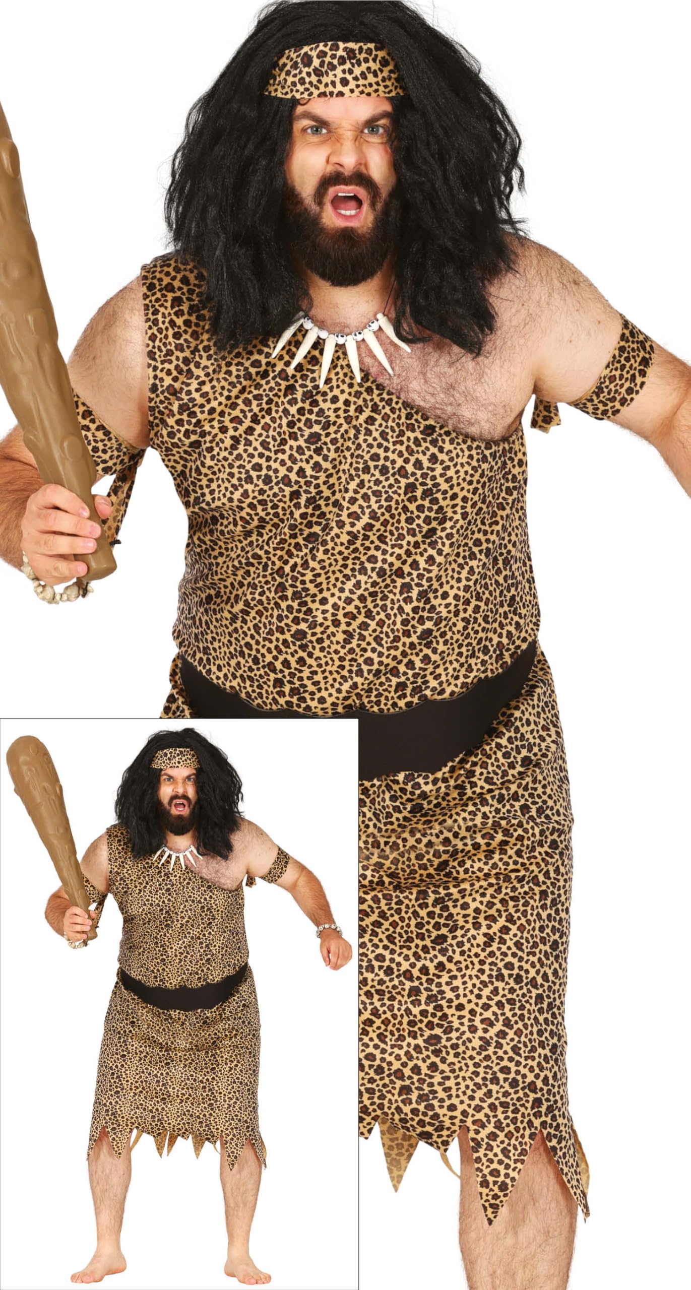 Fiestas Guirca Fancy dress man cave dweller prehistoric man size l
