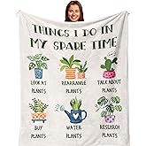Zolumy Unique Gifts for Plant Lovers Women/Men, Cool Blanket for Plant Lady/Mom, Plants Gifts for Gardeners, Gardening Accessories for Planting, Blankets 60x50in