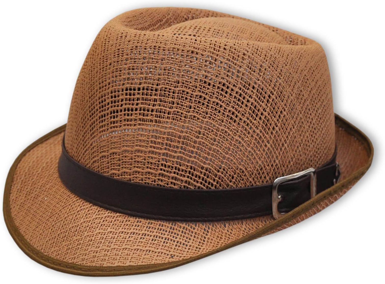 Hat for Man or Woman, City, Beach, Fashion Jazz Panama Porkpie Style, Dark Brown