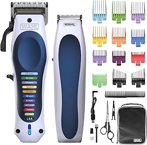 WAHL Color Pro Lithium Combi Kit, komplettes Haircut Kit, Verstellhebel für ultimative Kontrolle der Schnittlänge, ultrastarker Akku, Trimmen für den letzten Schliff & Bartpflege, Schere & Haarkamm