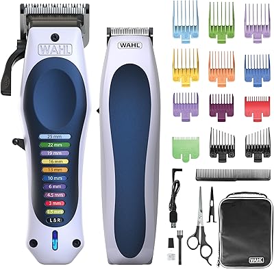 WAHL Color Pro Lithium Combi Kit, komplettes Haircut Kit, Verstellhebel für ultimative Kontrolle der Schnittlänge, ultrastarker Akku, Trimmen für den letzten Schliff & Bartpflege, Schere & Haarkamm