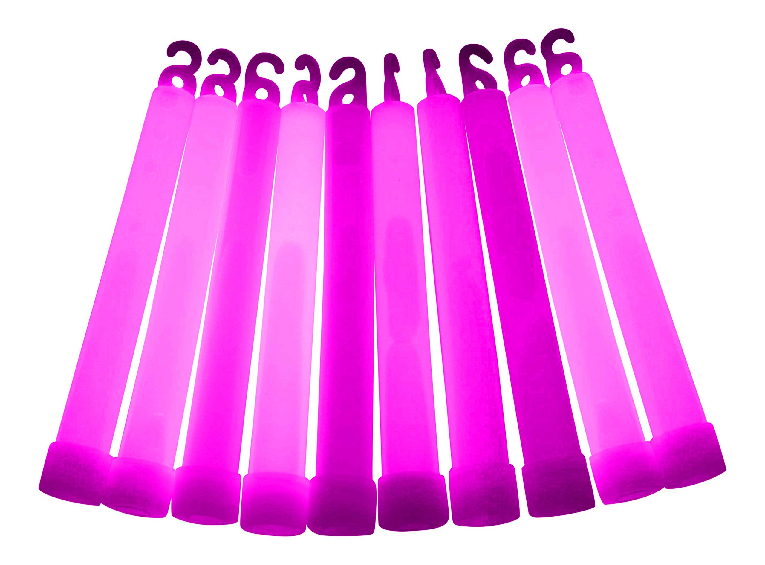 6 inch Premium (15mm) Glow Sticks (10 Pack, Pink)