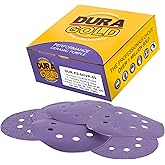 Dura-Gold Premium 5" Purple Film Ceramic Sanding Discs, 8-Hole Pattern, 50 Disc Variety Pack, Grits 60, 80, 120, 180, 220, 320, 400, 600, 800, 1000 - Hook & Loop Sandpaper, DA & Random Orbital Sander