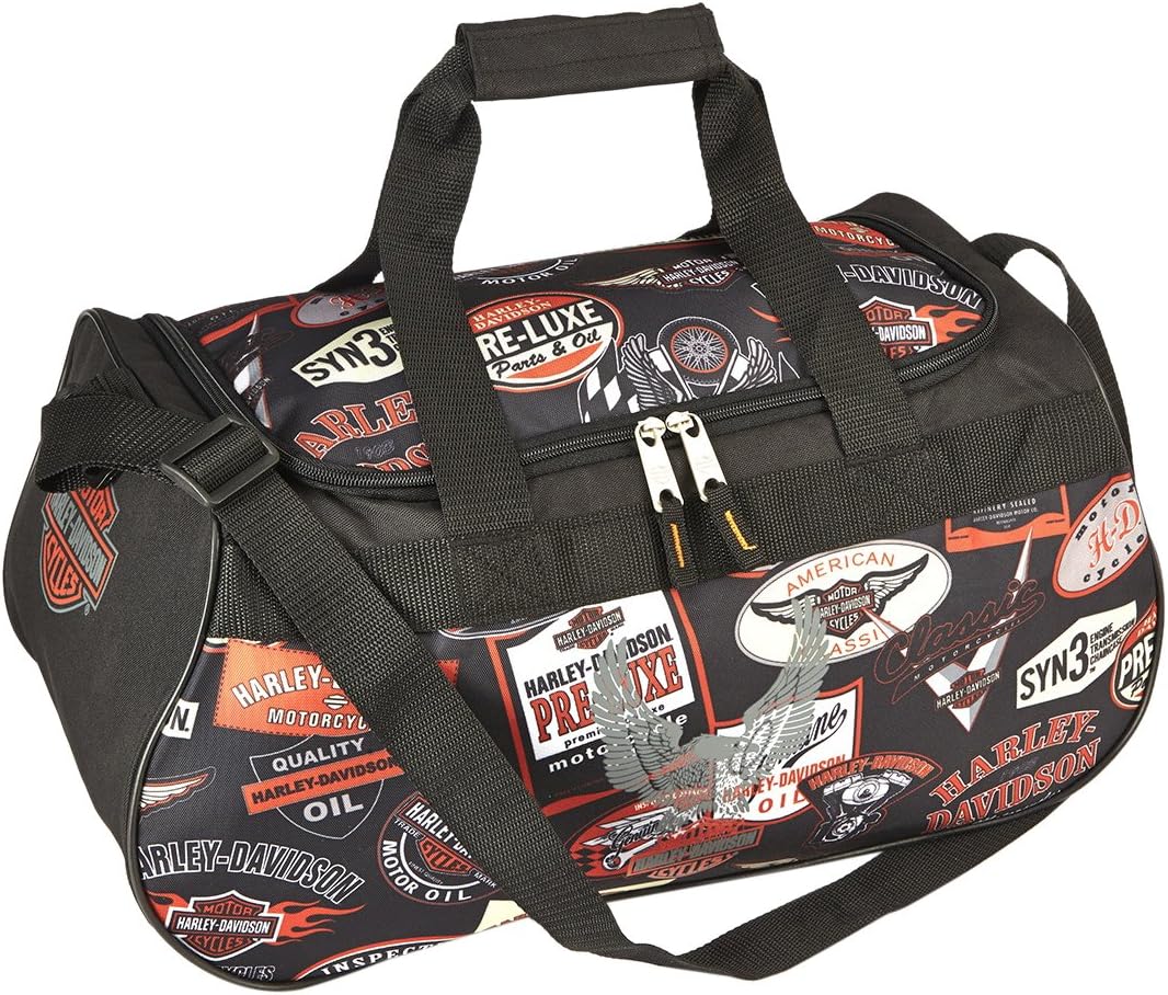 harley davidson leather duffle bag