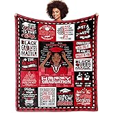 VMASUEY African American Graduation Gifts Throw Blanket 60" X 50", Graduation Gifts for Her, Black Girl Graduation Gifts, 2026 Graduation Gifts for Black Queen, Graduation Blanket for Black Women