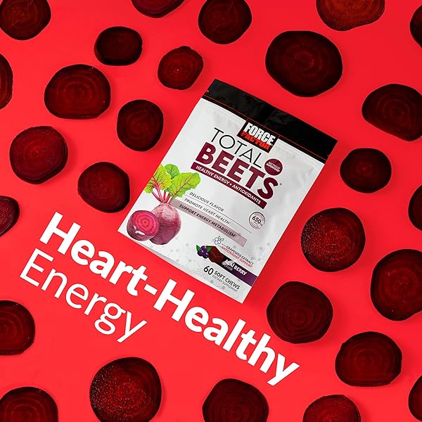 FORCE FACTOR TOTAL BEETS SOFT CHEWS WITH BEETROOT, NITRATES, L-CITRULLINE, GRAPESEED EXTRACT, AND ANTIOXIDANTS, HEALTHY ENERGY SUPPLEMENT WITH ELITE INGREDIENTS, HEART HEALTH SUPERFOOD, 60 CHEWS