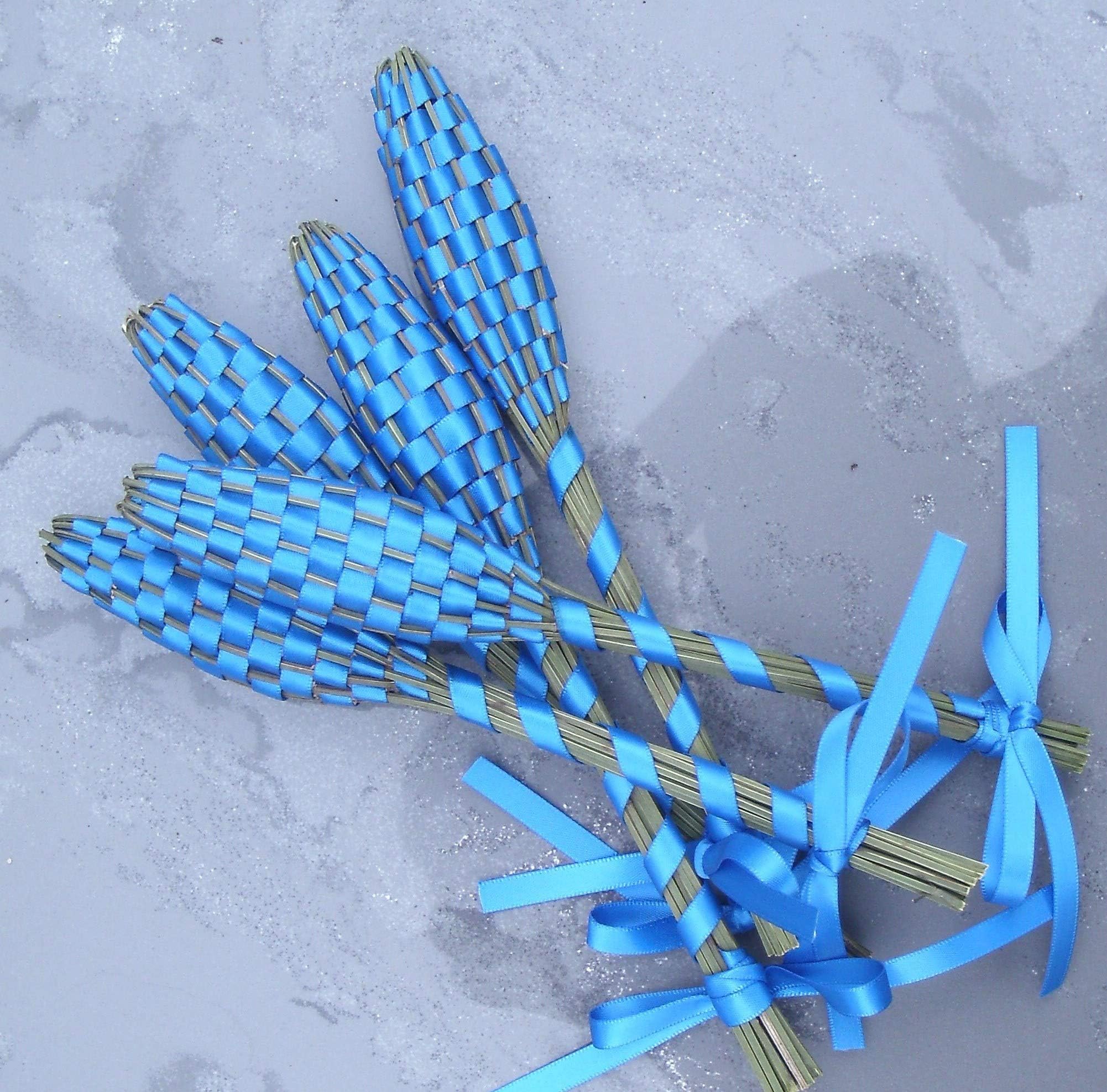 Real Lavender Woven Basket One Royal Blue Small Wand