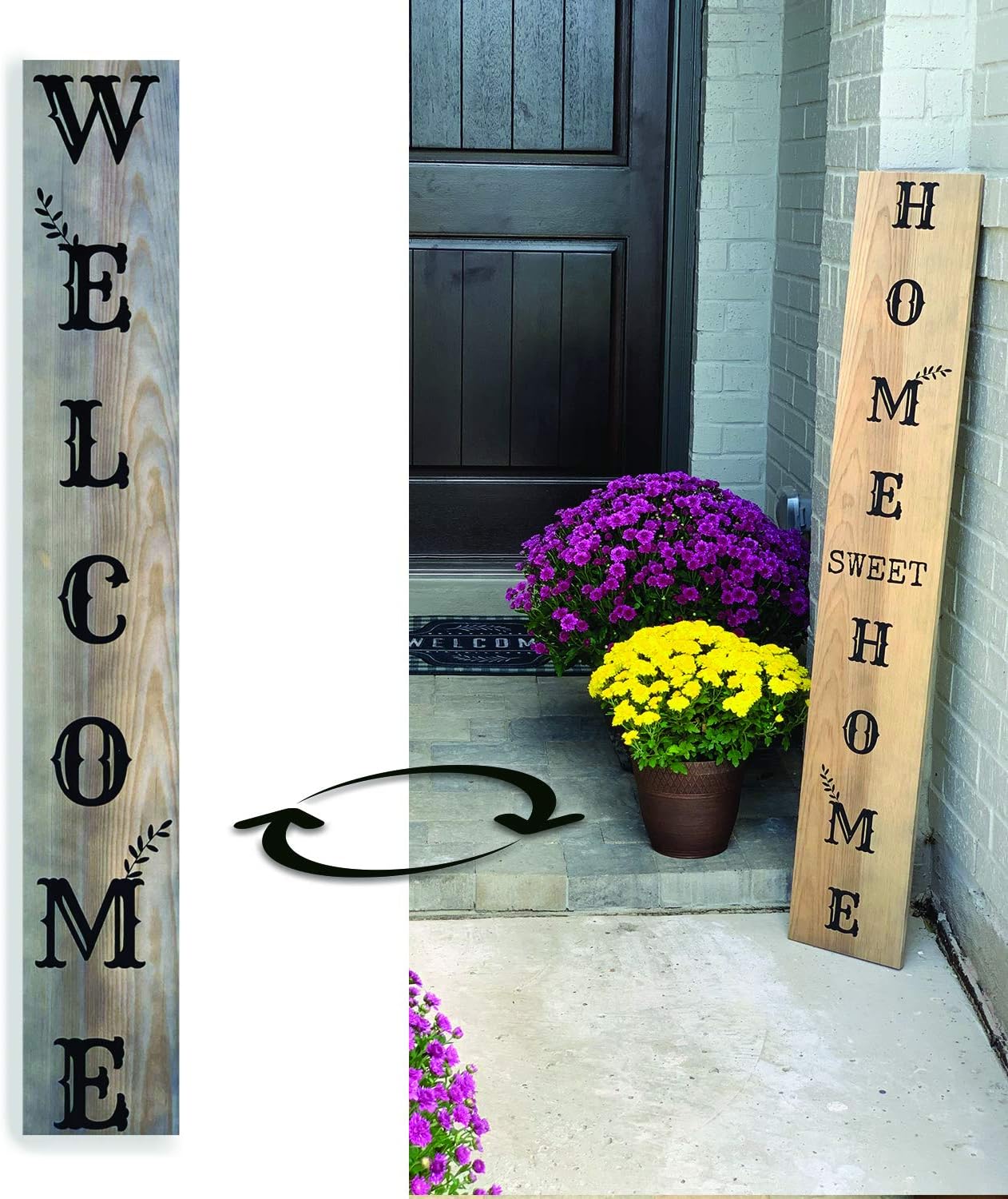 FERLANDIA Reversible, Welcome Sign for Front Door, Porch Decor, Welcome Sign, Front Porch Decor, Door Decor, Welcome Signs for Front Porch.