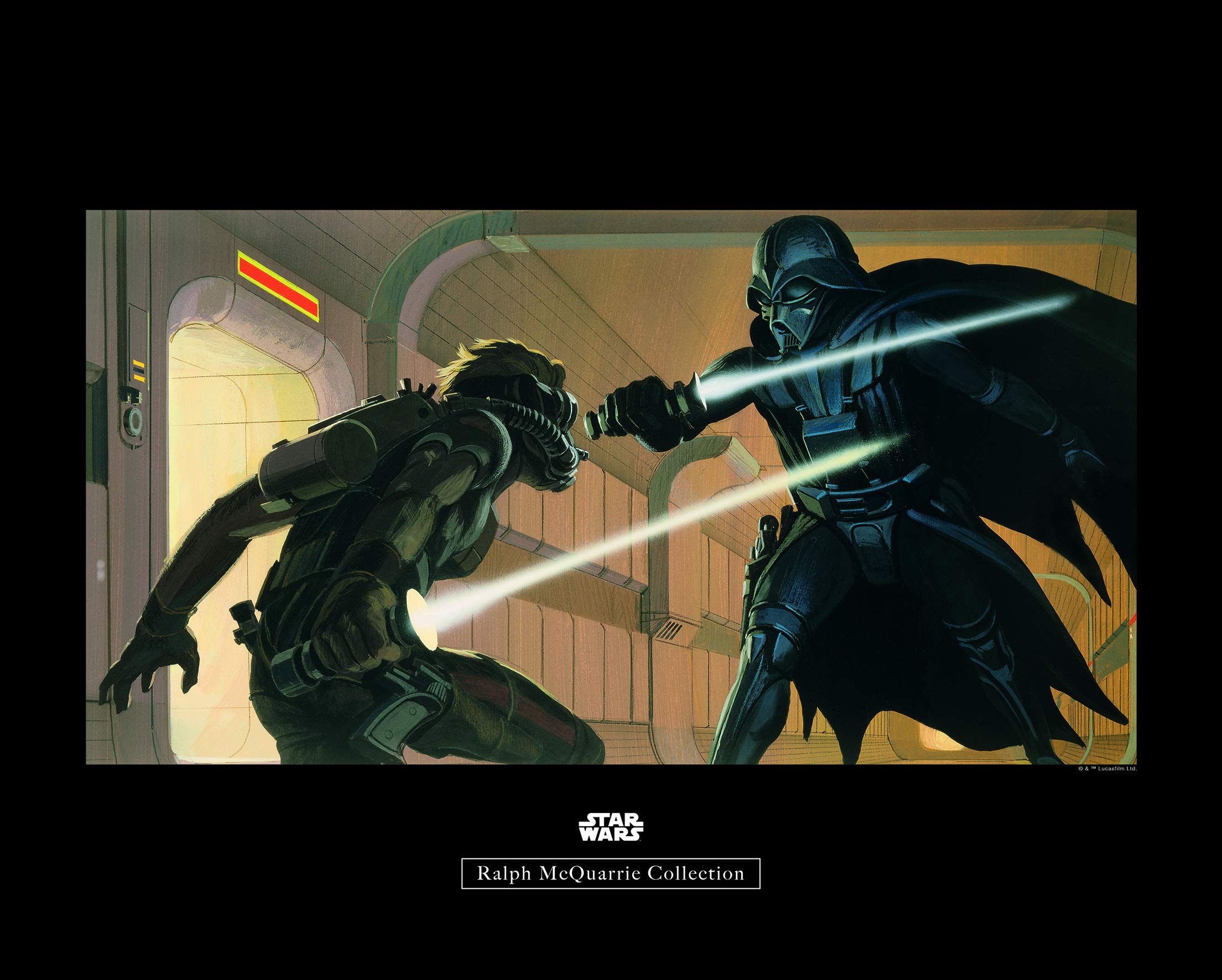 Komar Wall Picture | Star Wars Classic RMQ Vader Luke Hallway | Children's Room Decoration Art Print | No Frame | WB161-50x40 | Size: 50x40 cm (Width x Height)