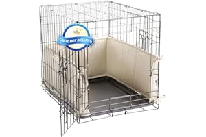 HOMBYS Dog Crate Bumper with Ties-Soft Crate Accessorie Dog Kennel Cover-Dog Crate Training Pads for a Safe & Comfortable Crate-Fit Front Door Crates-24x18