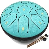 Steel Tongue Drum, Beginner Instrument with Relaxing Sound, Music Gift | Easy to play steel tongue drum with complete accessories and beginner-friendly design.