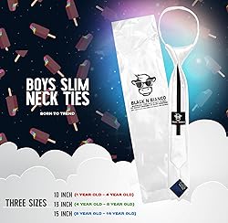 Black n Bianco Boys' Satin Slim Zipper Neck Tie