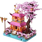 DOLBLOCK DIY Sakura Tree House Micro Building Blocks Set for Women Adult, Japanese Cherry Blossom Treehouse Ideal Gift for Teens Ages of 14+ and Lover - Living Room and Office Decorative Items 1810PCS