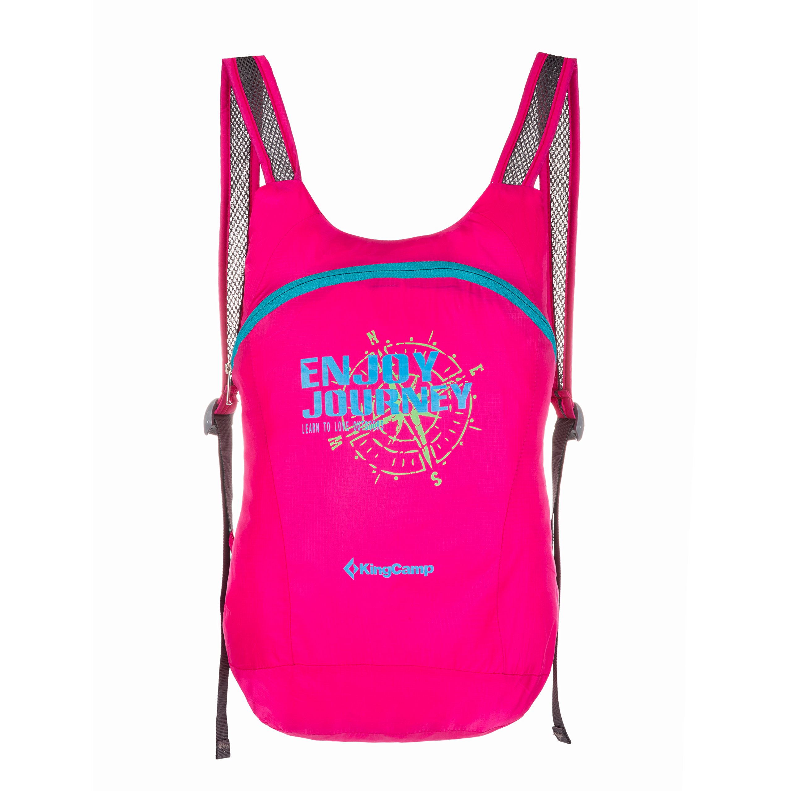 KingCamp 12L Ultralight Handy Packable Camping Hiking Travel Backpack Daypack (Rose Red)