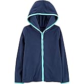 Carter's Girl's Fleece Zip-Up Hoodie (5T, Navy)