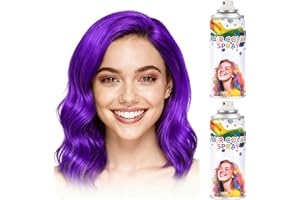 YABACADO 2 Pack Purple Hair spray,Hair spray temporary for Women Kids Men, Washable Temporary Hair Dye Spray，Spray hair color Non-Sticky，For Christmas Party, Halloween Crazy Hair Day,Cosplay Party