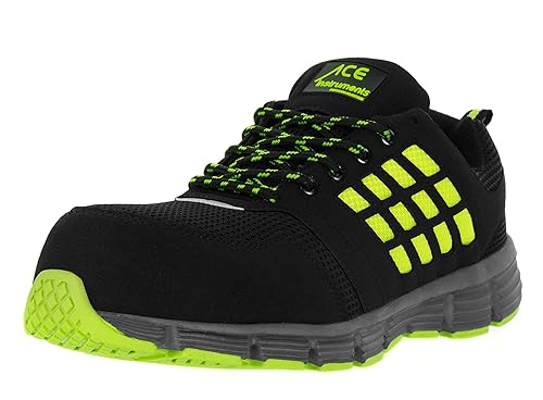ACE Arbeitsschuhe Neon S1 P sportlich leicht - Sicherheitsschuhe Arbeitsschuh Sicherheitsschuh Berufsschuhe - Herren Damen Tr