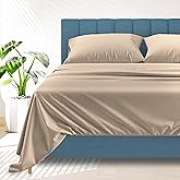 Ashton Sheets 100% Egyptian Cotton Sheets King Size - 1500 Thread Count King Size Sheets Set Egyptian Cotton, 4 PC Luxury Bedsheet (Taupe), Soft, Cooling, 17" Deep Pocket Sateen Weave Bedsheet Set