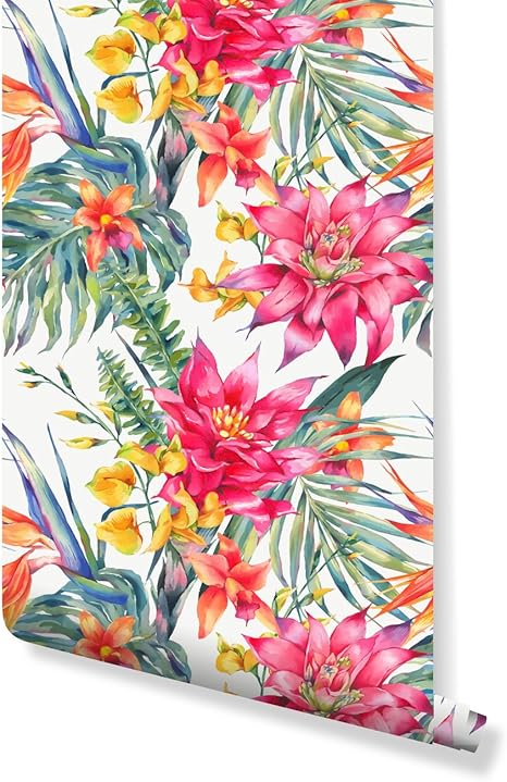 Amazon Costacover 粘着式 はがせる壁紙 ハイビスカスとオーキッド水彩イラスト カスタムサイズもご利用いただけます 24インチ X 108インチ 壁紙 Amazon Costacover 粘着式 はがせる壁紙 ハイビスカスとオーキッド水彩イラスト カスタムサイズもご利用いただけます 24インチ X 108インチ 壁紙