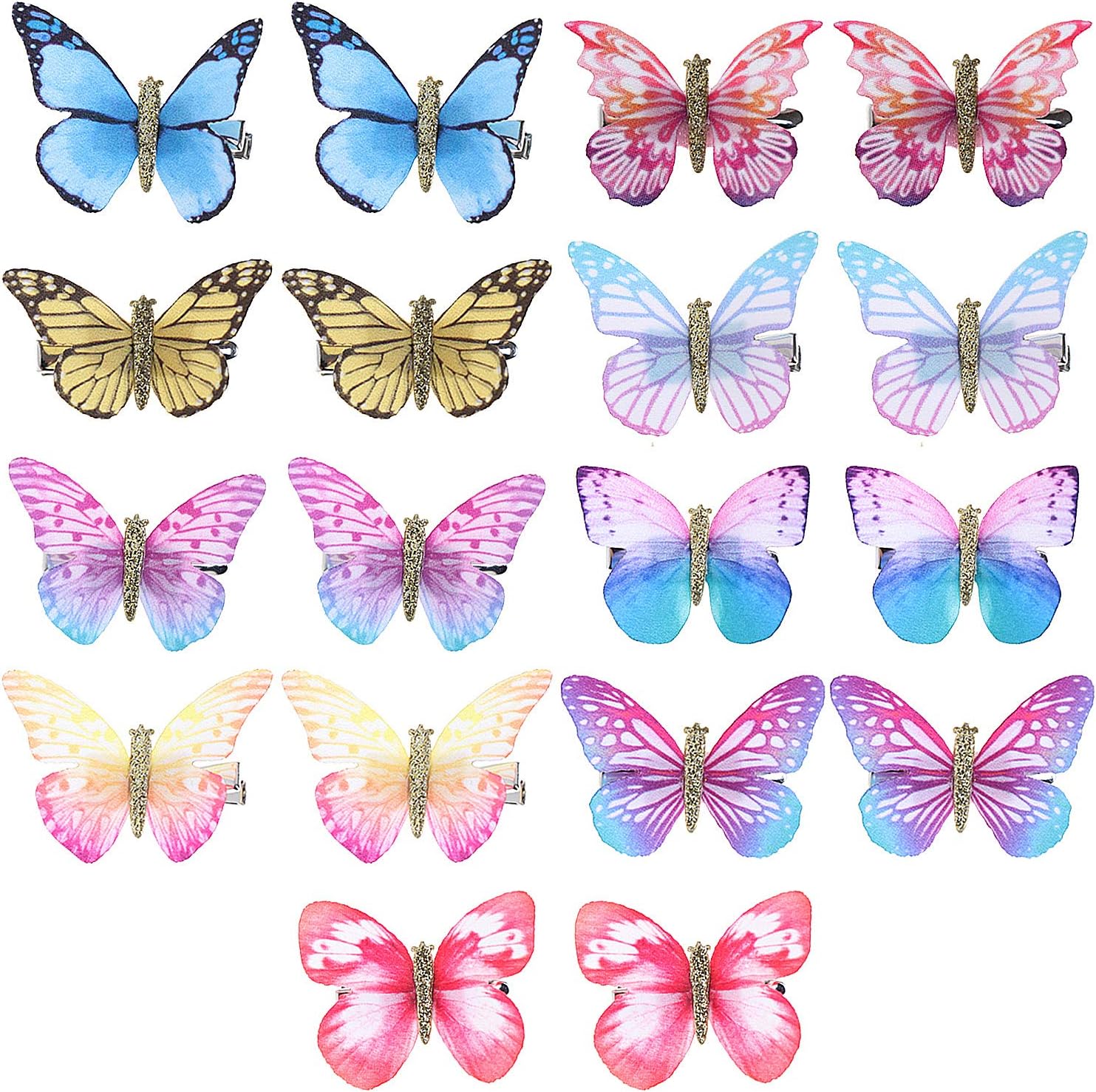 LOCOLO 18Pcs Baby Girl Hair Clips Butterfly Hair Clips Toddlers Infants Kids Hair Butterfly Snap Clips Barrettes for Women Girl and Infant