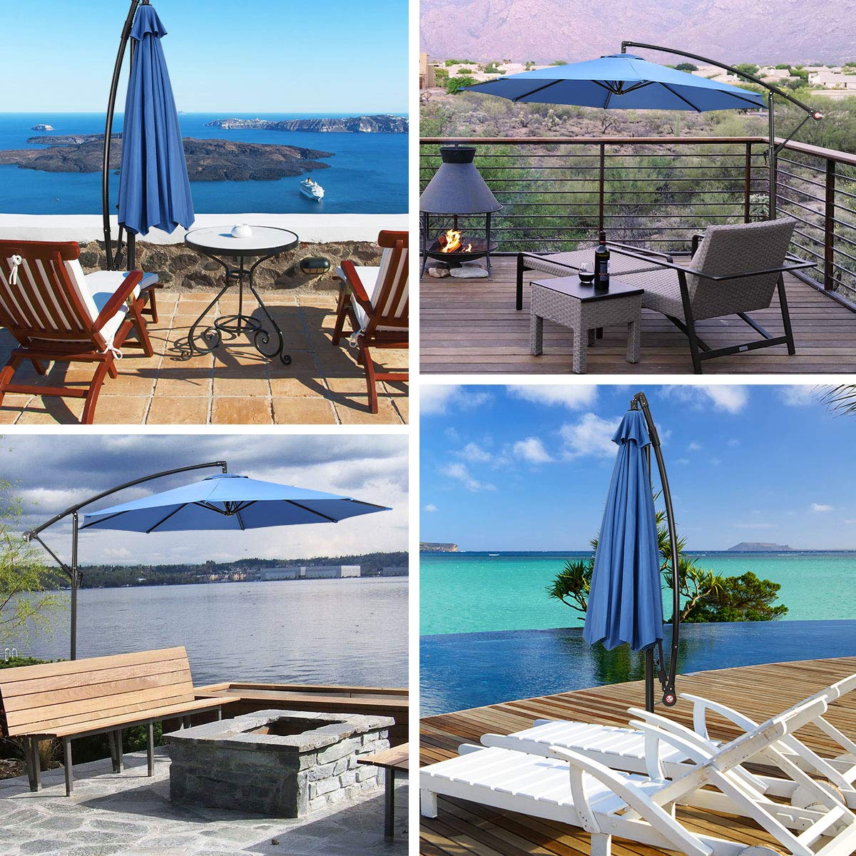 Costway 2 7m Outdoor Parasol Sun Shade C Buy Online In Cambodia At Desertcart