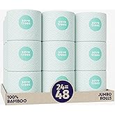 Save Trees Bamboo Toilet Paper -24 Rolls Of Septic Safe Organic Toilet Paper 3-ply, 300 Sheets Per Roll - PFAs Free, FSC Cert