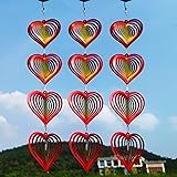 DJUAN Heart Wind Spinners Outdoor Garden Decor,Mini