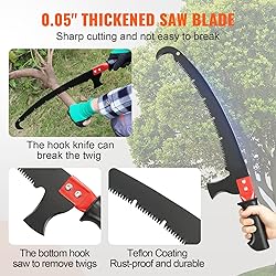 VEVOR Manual Pole Saw, 4.9-20 ft Extendable Tree