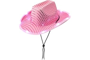 WOOH Cowboy Hat for Women,Party Cowgirl Hats Women,Colored Light Up Cowboy Hat for Halloween Costumes