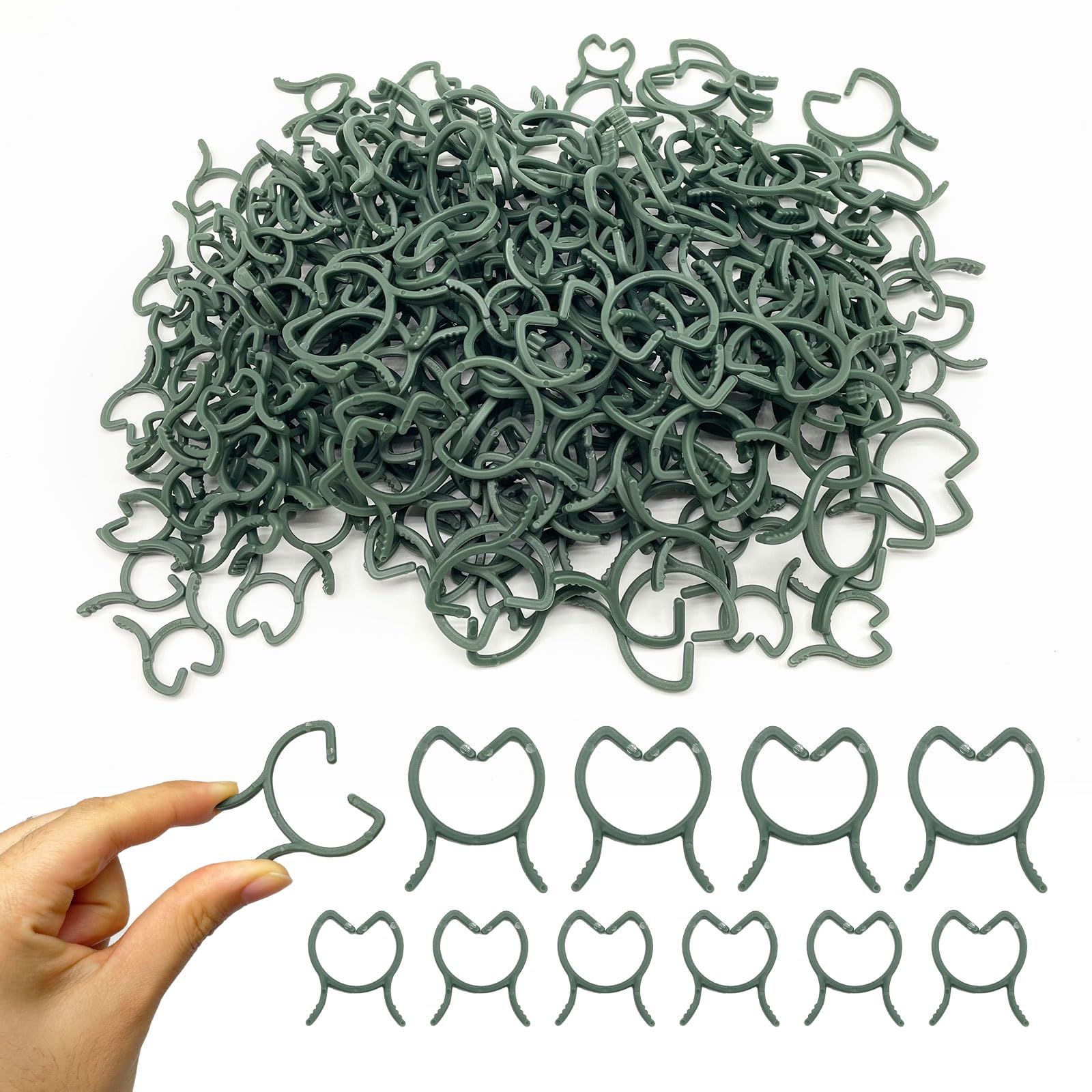 UILYNIU 200 Pieces Plant Clips Garden Clips Vine Fixing Clips Plant Rings Plant Support Clips for Climbing Plants Stem Vine Tomato Ideal for Securing Plants to Frame Trellis (200 pcs)