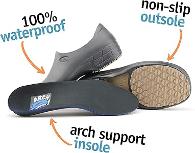 slip resistant work shoes with arch support