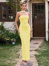 HTZMO Women Elegant Summer Bodycon Maxi Dress