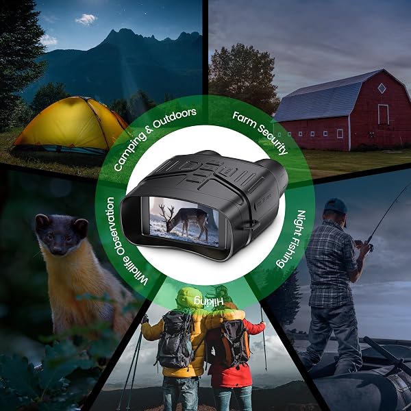 HEXEUM NIGHT VISION GOGGLES, 4K NIGHT VISION BINOCULARS FOR ADULTS WITH 5000MAH BATTERY, 3″ HD SCREEN & 32GB CARD FOR HUNTING, WILDLIFE OBSERVATION, SECURITY
