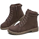 Rominz White Snow Boots for Women Black Winter Ankle Bootie with Warm Faux Fur Lining & Zipper Non-Slip Waterproof Boot