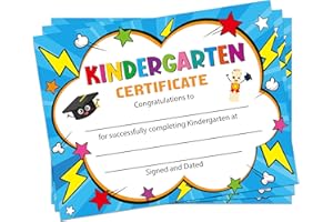 JAPBOR Kindergarten Graduation Certificates for Kids - 30PCS Kindergarten Diploma Certificate Paper, Preschool Awards Diploma of Achievement for Printing, End of Year Student Reward Gifts Supplies