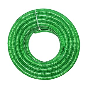 Technocrafts PVC Braided 3 Layered Hose Water Pipe for Agricultural Equipment (Green, 10M, 33 Ft, 0.5-inch, 12.5mm)