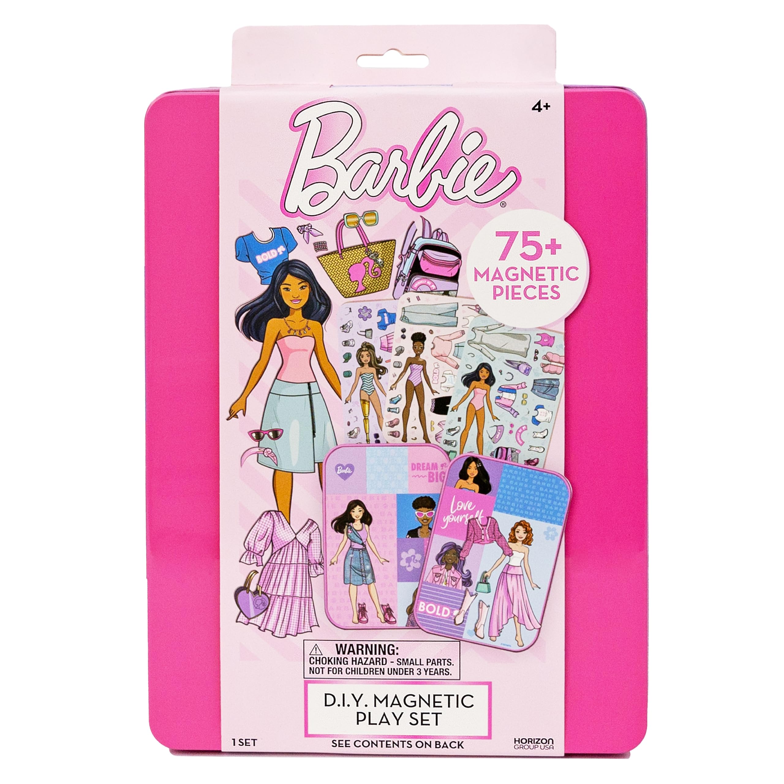 Photo 1 of Barbie D.I.Y. Magnetic Play Set, 75 Pieces, 3 Magnetic Dolls, Crafts for Kids Ages 4-8, 4 Year Old Girl Birthday Gifts, Girl Toys, Cute Travel Toy, Fun Airplane Activities, Pretend Play for Girls