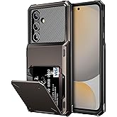 Vofolen for Samsung Galaxy S24 FE Case Wallet with Card Holder Dual Layer Heavy Duty Shockproof Hidden Flip 4-Card Slot Large Storage Protective Galaxy S24 FE Wallet Case for Women Men, 6.7" Gun Metal