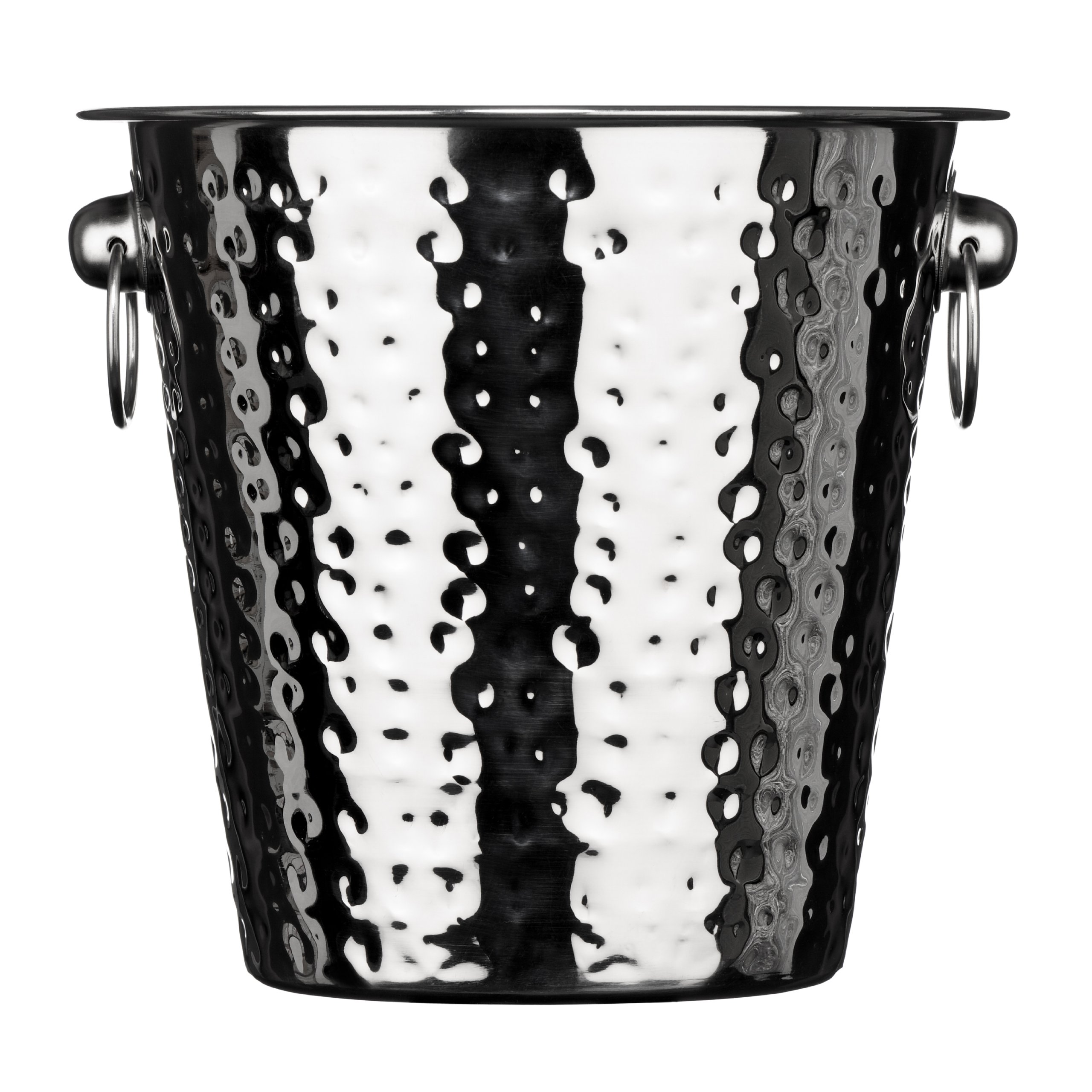 Premier Housewares Champagne Bucket - Hammered Stainless Steel, H21 x W22 x D22cm, Silver