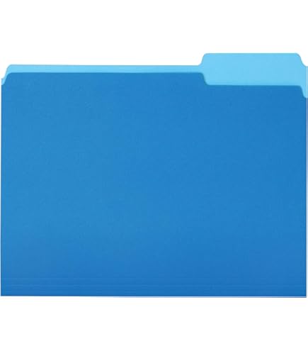 Staples Colored File Folders - Letter Size, 3-Tab, Blue, 100 Per Box